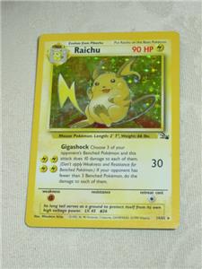 Pokemon Fossil - Raichu 14/62 - Rare Foil Holo Pokemon Card | eBay