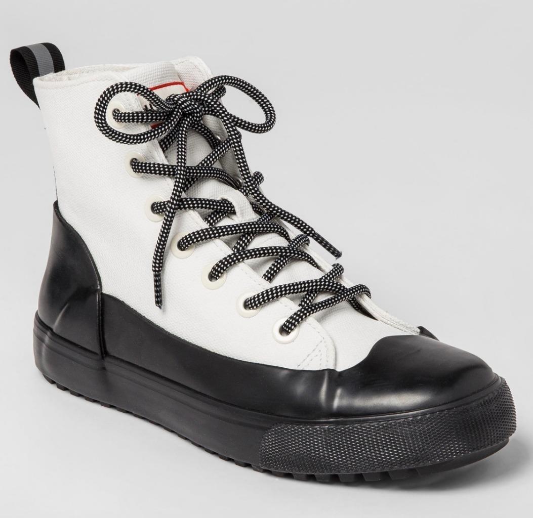 HUNTER Shoes Target Dipped Canvas Sneaker Men 7.5 Women 9.5 White Black boots eBay