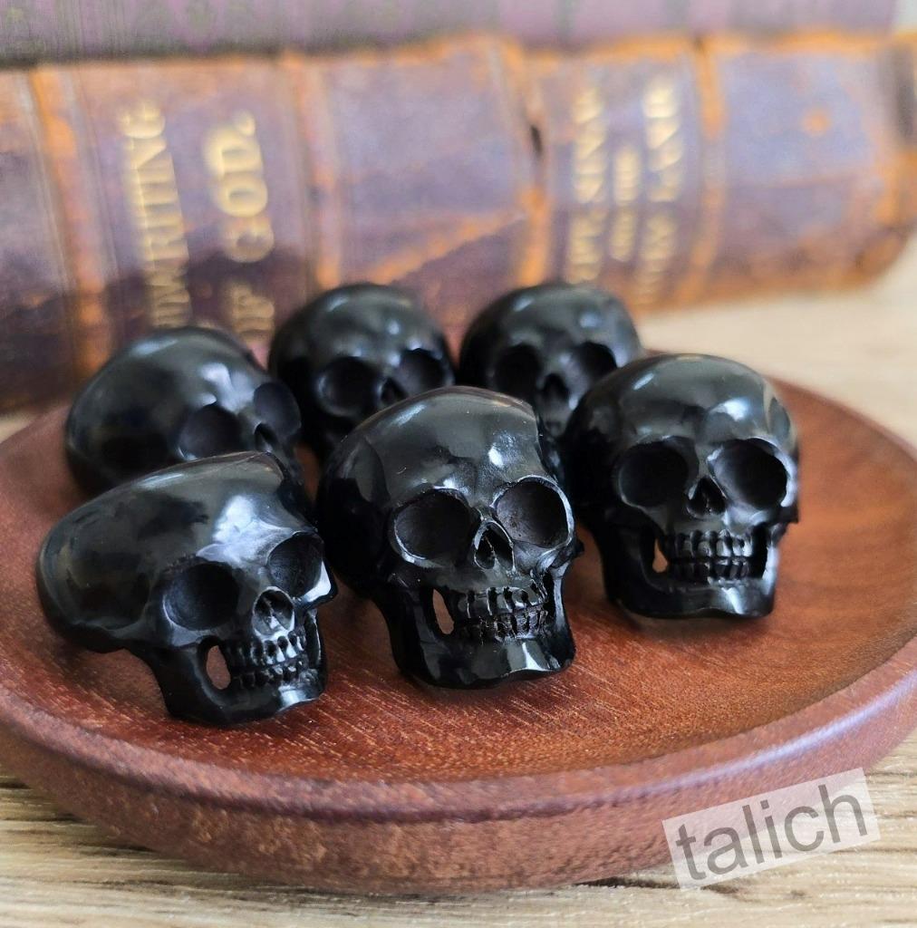 Carved Buffalo Black Horn Large Memento Mori Skull Ring Size Gothic Unique Fun