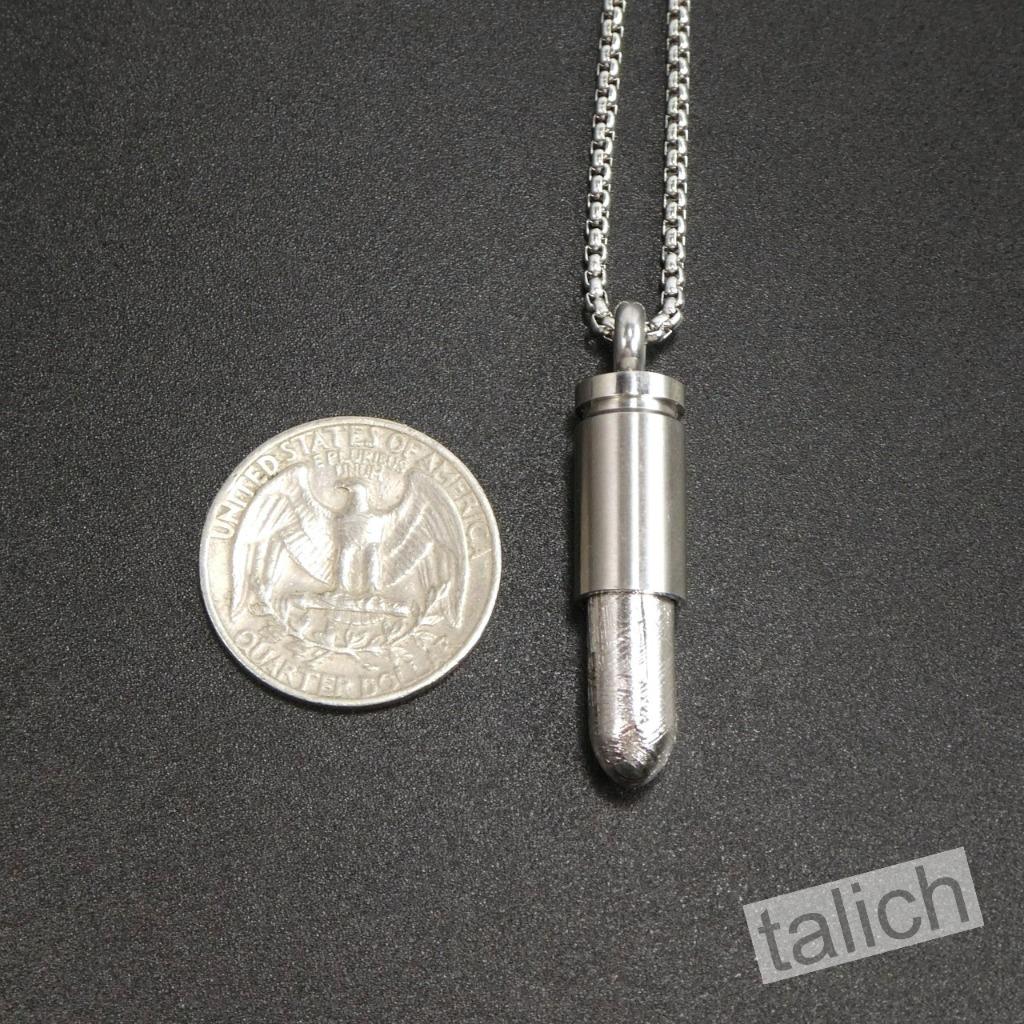 Genuine Gibeon Meteorite Stainless Steel Bullet Pendant Necklace Unique Gift - Picture 13 of 14