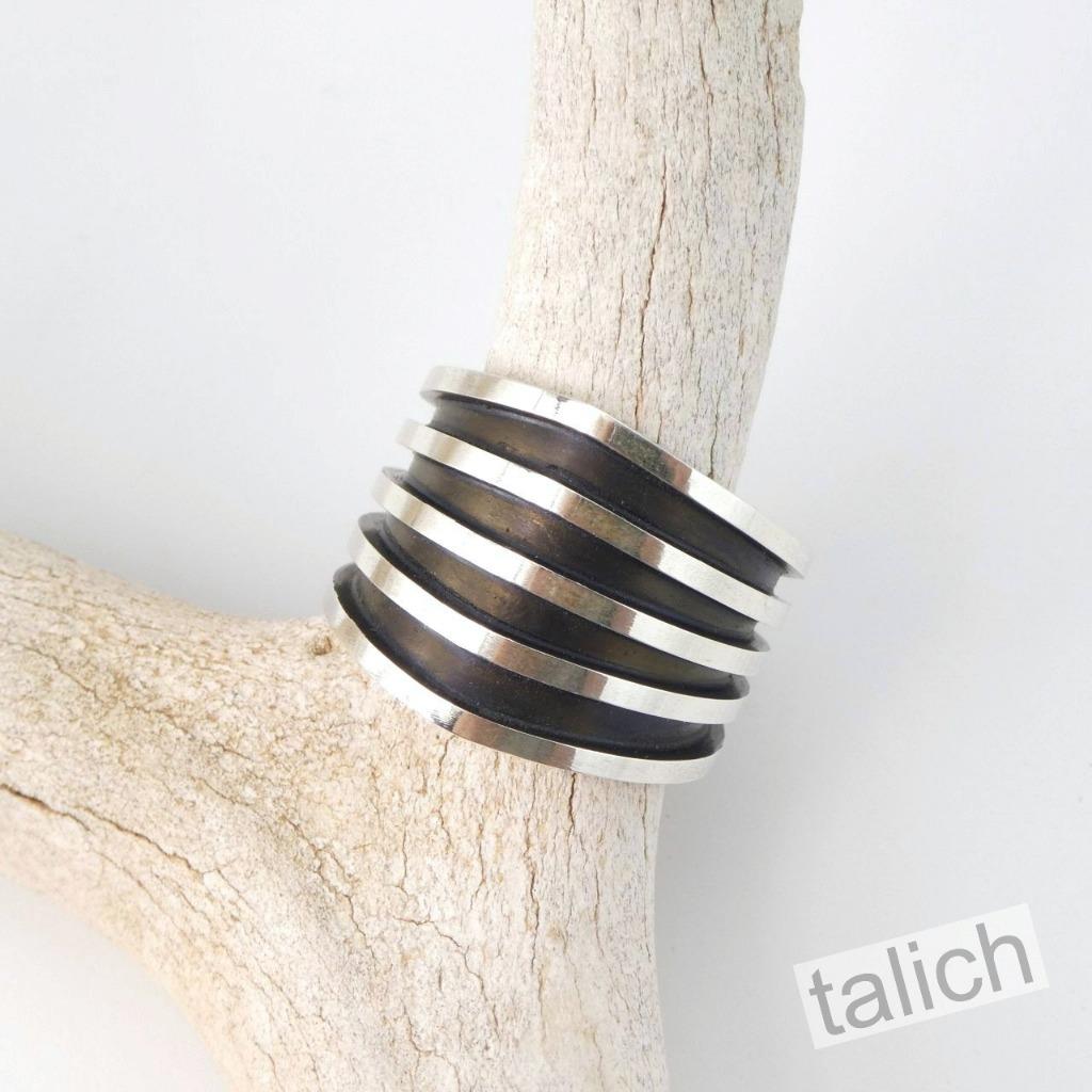 Native American Navajo Tom Hawk Sterling Silver Wide Band Ring
