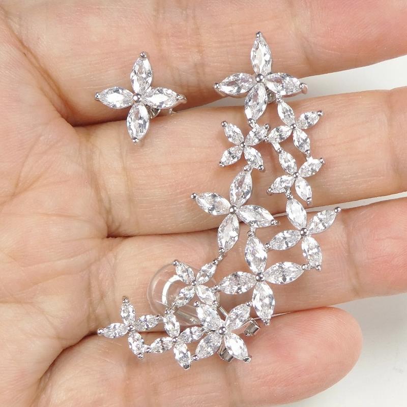 Ear Crawler Leaves 925 Sterling Silver Ear Crawler Olive Leaf