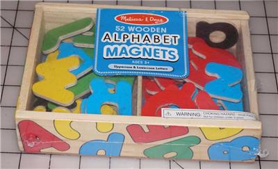 Melissa & Doug Magnetic Wooden Alphabet 52 Magnetic Letters Upper ...