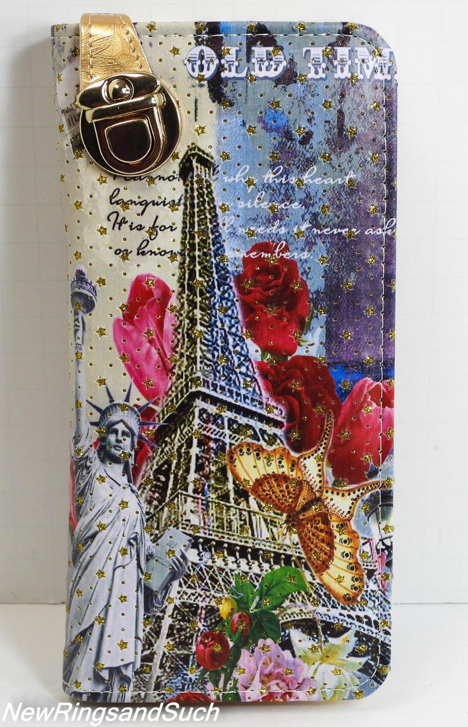 Statue of Liberty Clutch Wallet Glittery Change Purse Buckle Clasp Glittery - Picture 20 of 25