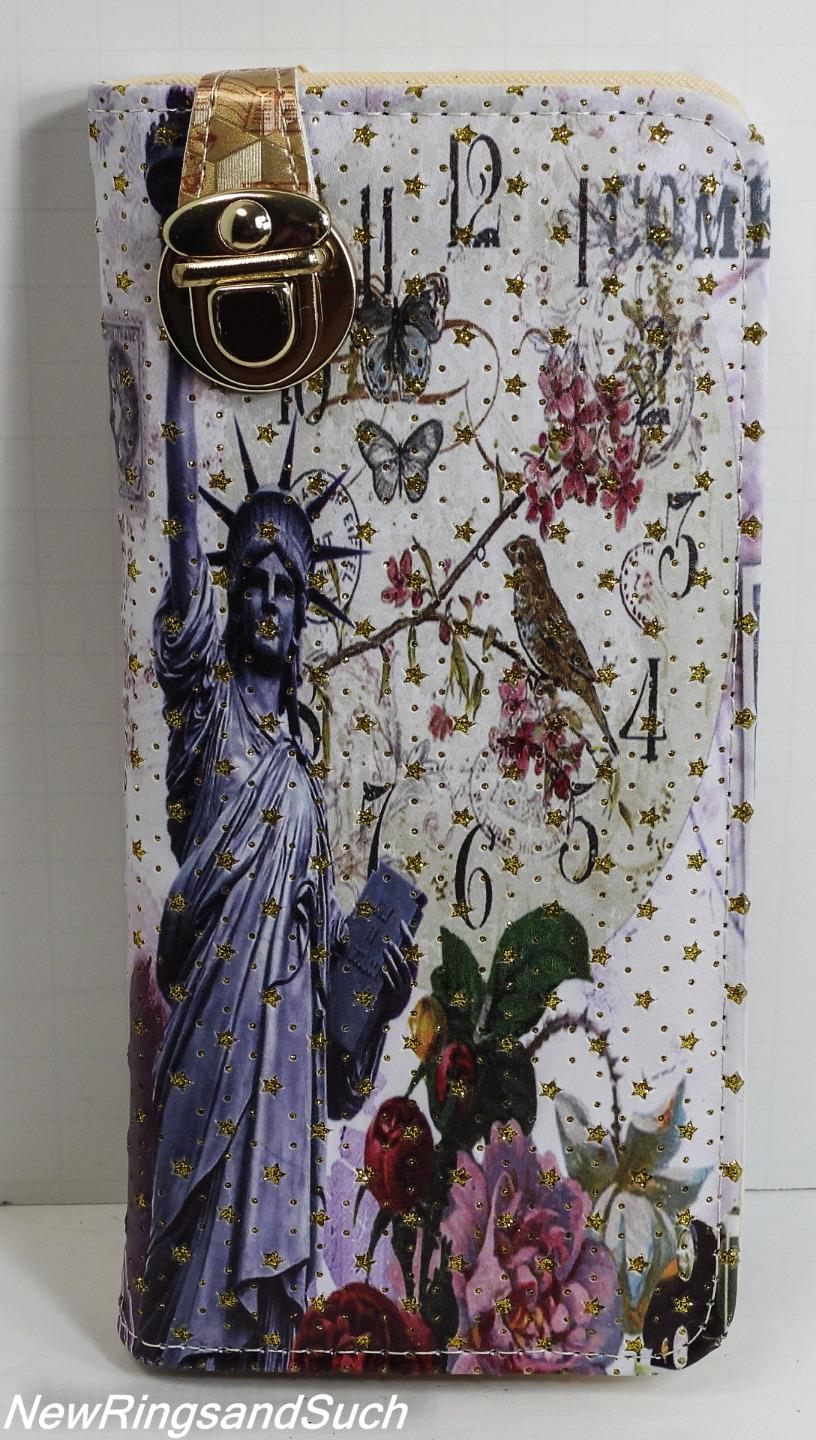 Statue of Liberty Clutch Wallet Glittery Change Purse Buckle Clasp Glittery - Picture 19 of 25