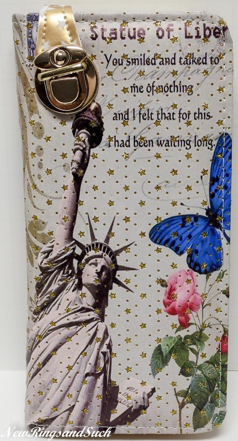 Statue of Liberty Clutch Wallet Glittery Change Purse Buckle Clasp Glittery - Picture 25 of 25