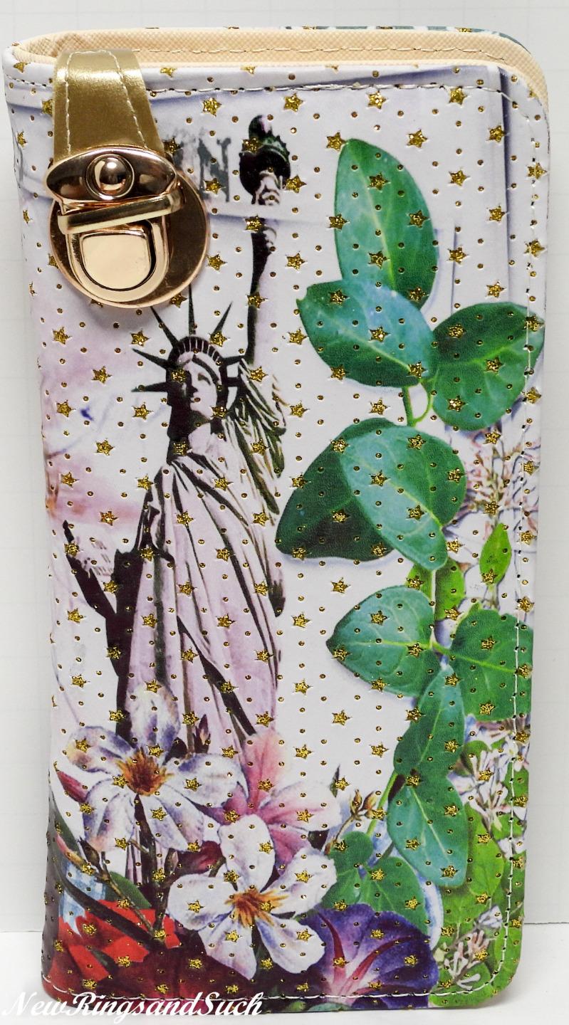 Statue of Liberty Clutch Wallet Glittery Change Purse Buckle Clasp Glittery - Picture 21 of 25