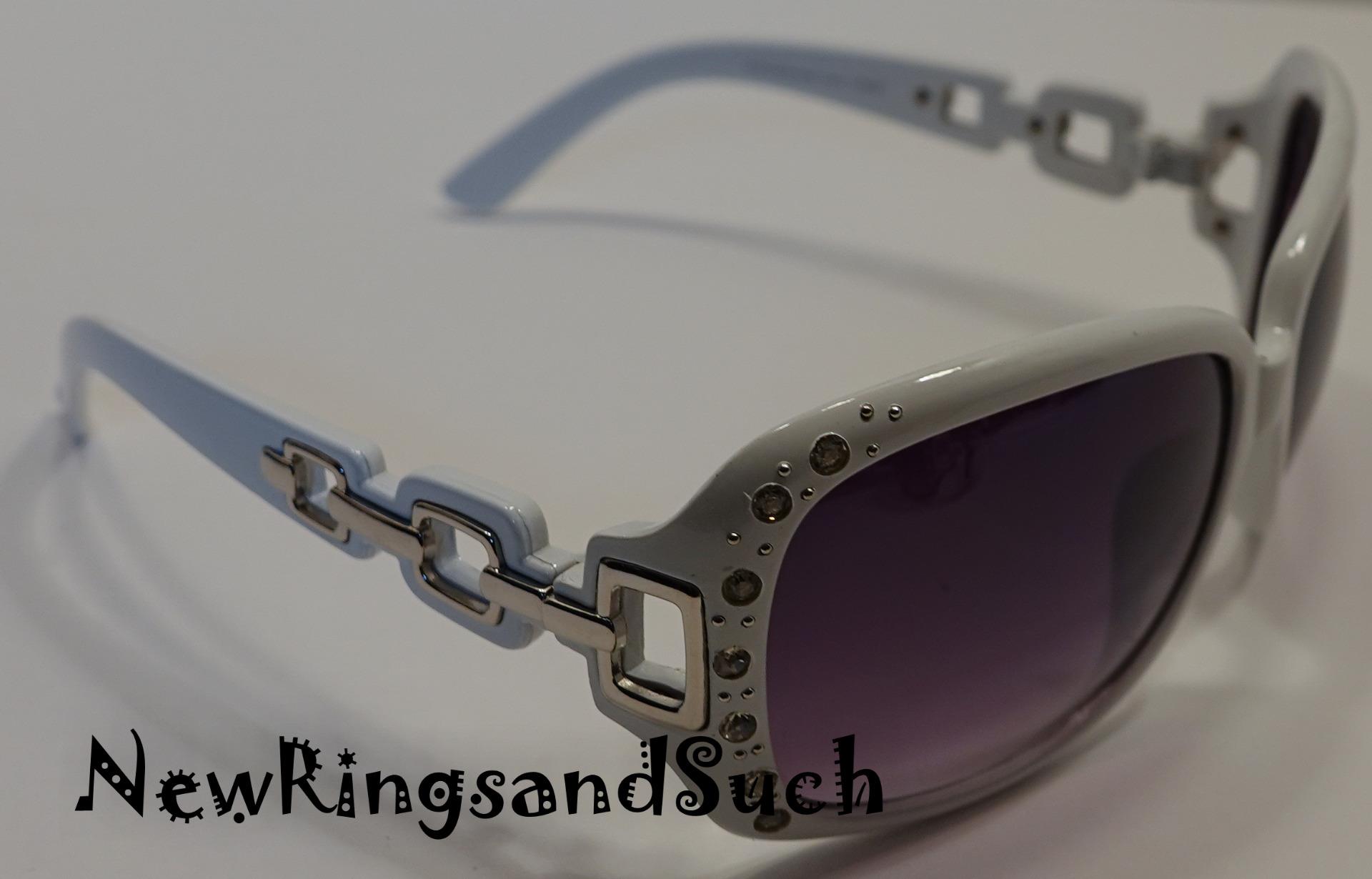 Women's Rectangle Rhinestone Bling Eyewear Sunglasses 408-10 - Picture 11 of 13