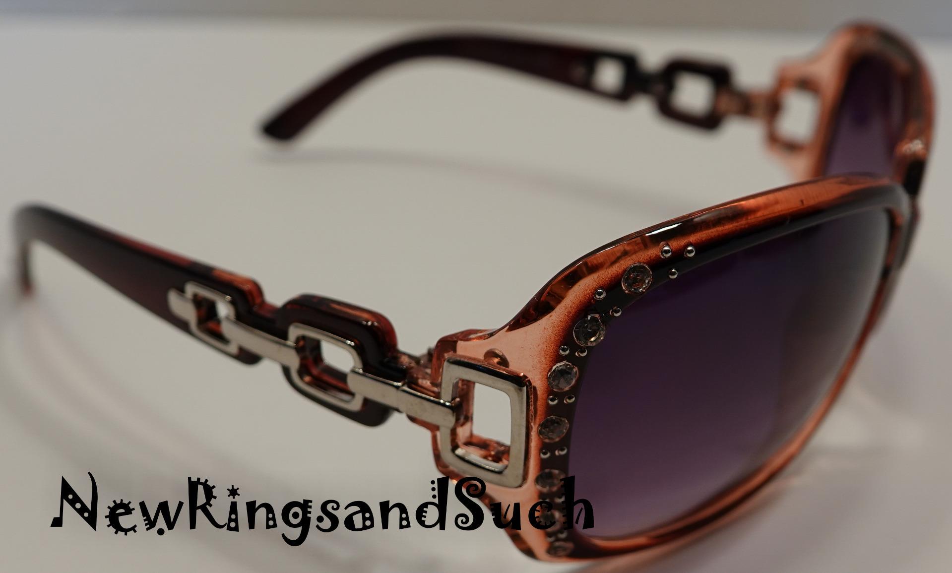 Women's Rectangle Rhinestone Bling Eyewear Sunglasses 408-10 - Picture 12 of 13