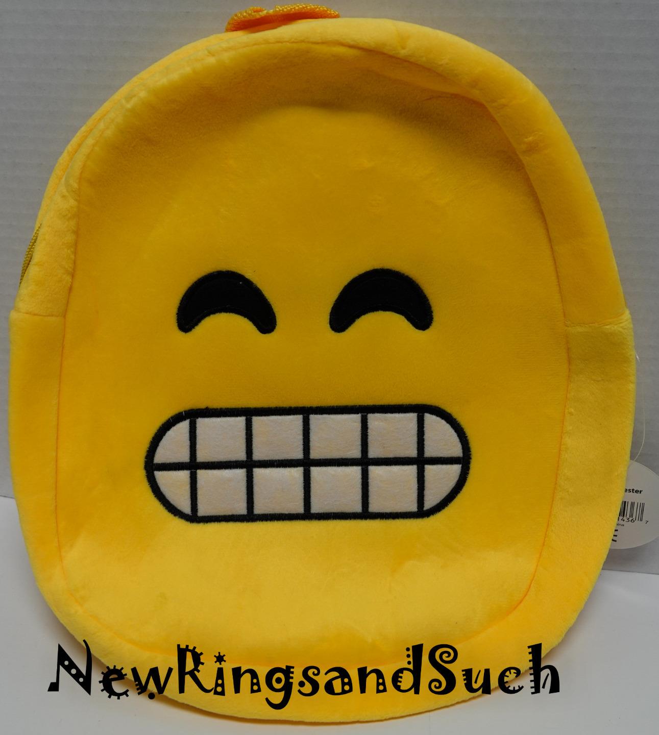 Smiley Emoji Backpacks soft Plush lightweight cloth preschool