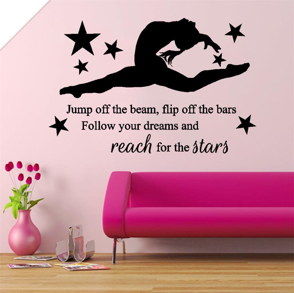 Wall Stickers custom Girl Gymnast Gymnastics Dance decal decor Nursery name I eBay