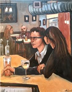 Pintura A Oleo Original Por Michael Scott Date Night 16x20