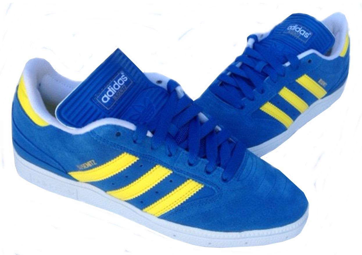 Adidas Mens BUSENITZ SKATEBOARD Trainer G56360 BLUE/YELLOW UK 4 to 9 ...