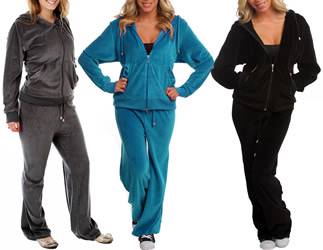 Girls Women Velour Tracksuit Jacket Pants Hoodie 3 Colors Jogging Yoga ...