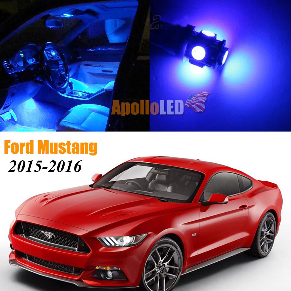 Details About Full Blue Led Lights Upgrade Interior Package For 2015 2016 Ford Mustang