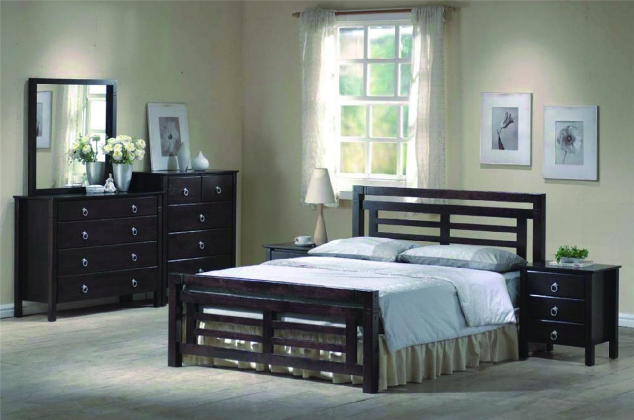 Colorado Dark Wood Bed Frame - 4ft6 Double or 5ft Kingsize | eBay
