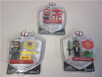 Tube Heroes Action Figures Lot Sky Exploding TNT CaptainSparklez