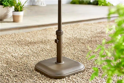 26 lbs patio umbrella base in brown StyleWell 26 lbs. Concrete and Resin Patio Umbrella Base in Brown 13.5