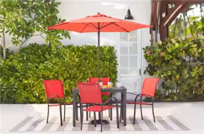 86 lbs. brown patio umbrella base with hidden wheels Treasure Garden 11 ft Octagonal Outdoor (High-Perform coated steel 8' x 11' Rectangle No-Tilt