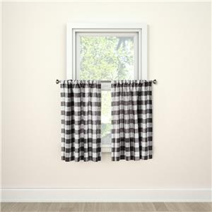 Target Rod Pocket Cafe Tier Curtain Pair Charcoal Gray