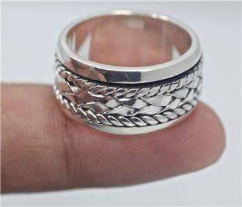 Choose Size. Handmade Sterling Silver .925 Balinese Large Brick Band Ring