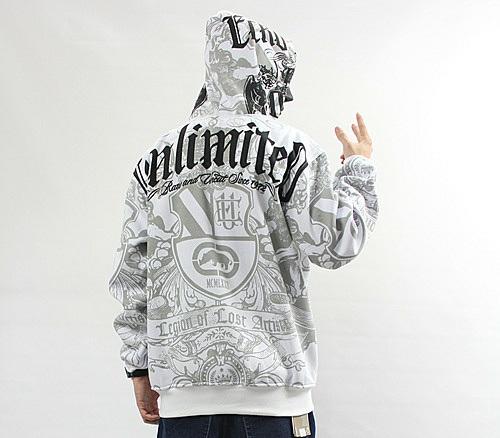 4F21 Mens Hip Hop Ecko Uultd Zip Hoodie Cotton Print Graffiti Sweater Sweatshirt