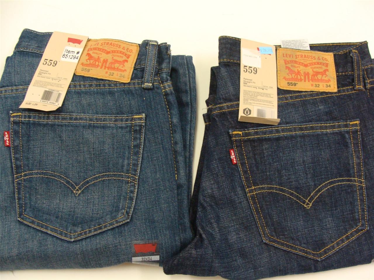 Levis Men's Relaxed Straight 559 Jeans Assorted Washes and Sizes New ...