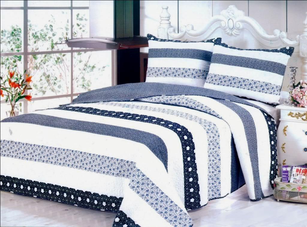 Promotion Sale Only 3 PC Diamond Patch Cotton Bedspread Quilt Coverlet ...