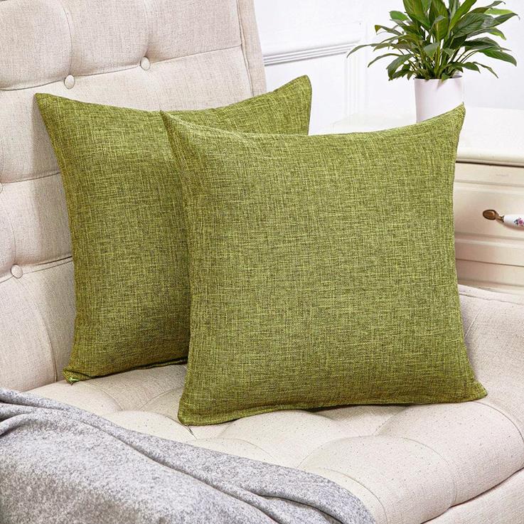 Pack Of 2 Cotton Linen Textured Cushion Covers Home Decor Throws