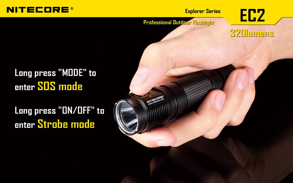 New NITECORE EC2 Cree LED 320 Lumens CR123A Flashlight with