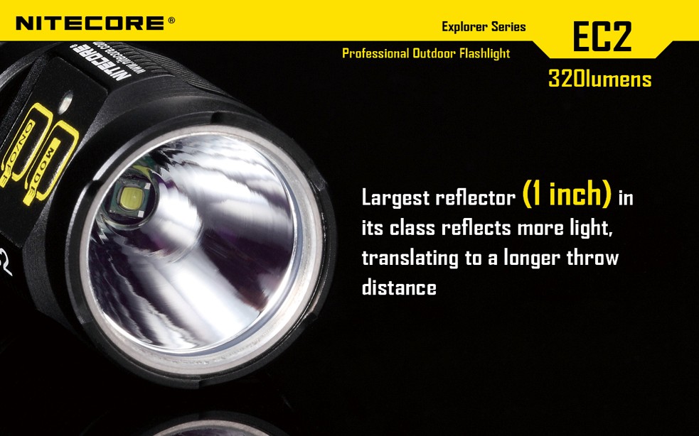 New NITECORE EC2 Cree LED 320 Lumens CR123A Flashlight with