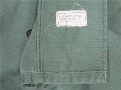 vintage damaged M-50 USARMY　50年代 Vintage 1950s US Army Military Utility Field Shirt OD Cotton