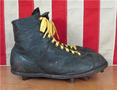 Vintage 1950s MacGregor Black Leather Football Shoes Cleats 