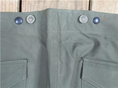 Vintage 1950s US Army OD Firemens Trousers Bunking Firefighter