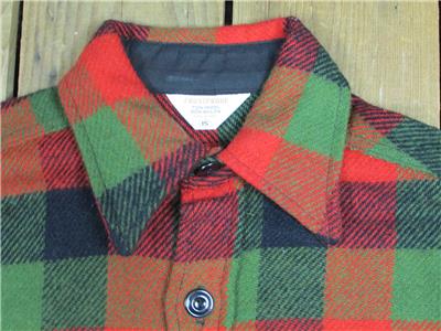 Vintage 1950s Frostproof Wool Camp/Work Shirt Color Block Plaid