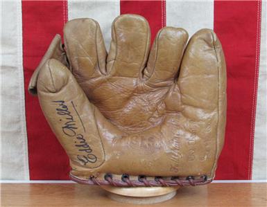 Vintage 1940s BLS Leather Baseball Glove Mitt Eddie Miller Model