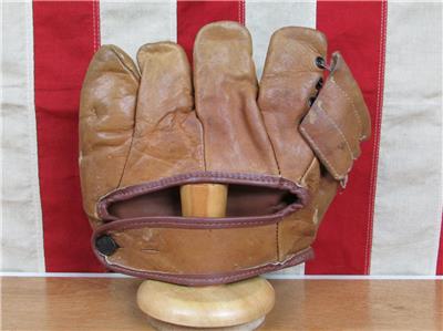 Vintage 1940s BLS Leather Baseball Glove Mitt Eddie Miller Model