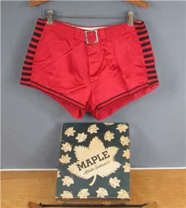 新品 Marbles Checker Shorts （MPT-S21SP01） Vintage 1940s Maple Athletic Sportswear Red Satin Basketball