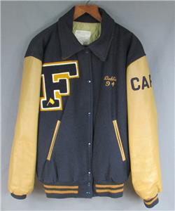 Vintage 90s Freehold H.S. Silks Wool Varsity Jacket Marching Band