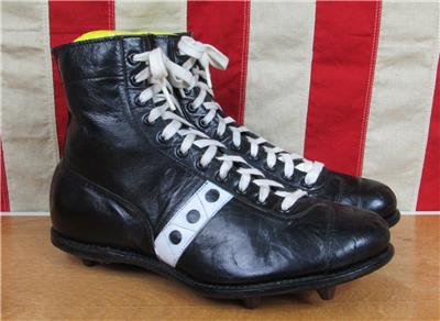 Vintage 1950s Spot Bilt Leather Football Cleats High Top NOS