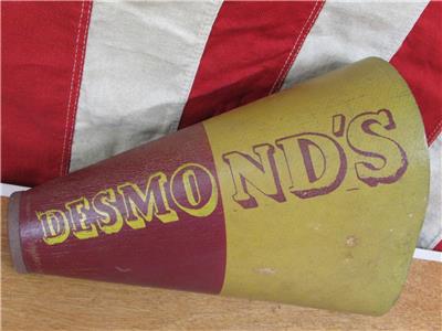 Vintage 1930s Desmond's Cheer Megaphone Football 9
