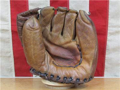 Vintage 1950s JC Higgins Leather Baseball Glove Mitt HOF Bob