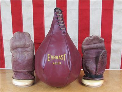 Vintage 1950s Everlast Boxing Punching Speed Bag w/Geo.A.Reach