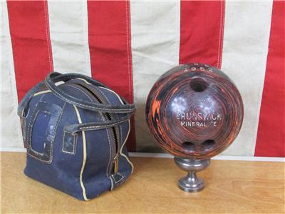 Vintage 1952 ABC Brunswick Mineralite Duck Pin Bowling Ball w