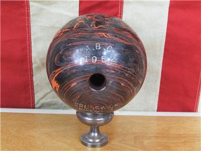 Vintage 1952 ABC Brunswick Mineralite Duck Pin Bowling Ball w