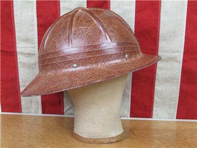 Vintage 1940s Davis Co. Plastiglas Safety Helmet Honey Brown Hard