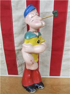 Vintage 1930s Popeye The Sailor Man Composition Figure w/Pipe Toy