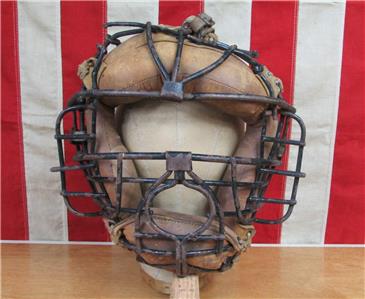 Ancien Masque De Catcher MacGregor B-22 – Cage Métal Et Cuir, Vintage 1950, Origine Taïwan