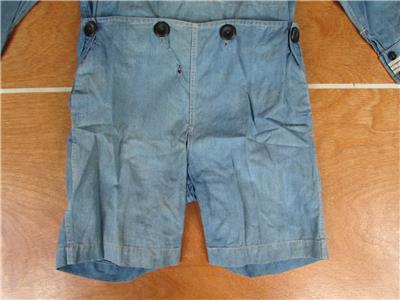 Vintage 1920s Jack Tar Togs Chambray Boys Sailor Navy Suit