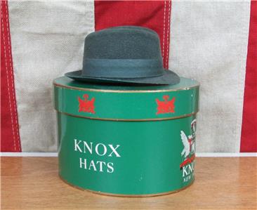 Vintage 1960s Knox Miniature Fedora Hat & Hat Box Salesman Sample